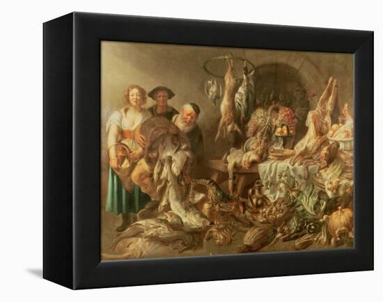 Still Life with Fishmonger-J. J. Grandville-Framed Premier Image Canvas