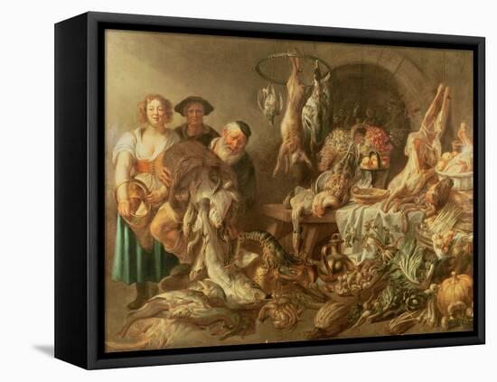 Still Life with Fishmonger-J. J. Grandville-Framed Premier Image Canvas