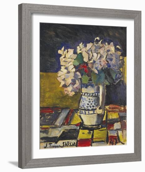 Still Life with Flowers, 1947-Joaquin Torres-Garcia-Framed Giclee Print