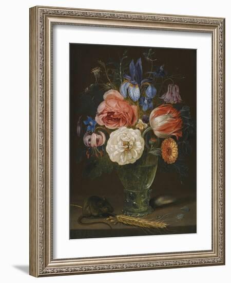 Still life with flowers, a rummer and a mouse-Clara Peeters-Framed Giclee Print