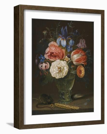 Still life with flowers, a rummer and a mouse-Clara Peeters-Framed Giclee Print