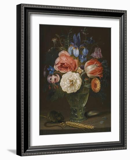 Still life with flowers, a rummer and a mouse-Clara Peeters-Framed Giclee Print