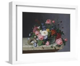 Still Life with Flowers and Bird's Nest, after 1860-Severin Roesen-Framed Giclee Print