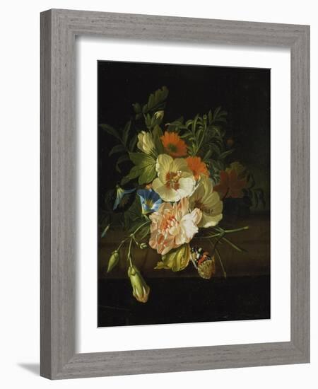 Still Life with Flowers and Butterfly-Rachel Ruysch-Framed Giclee Print