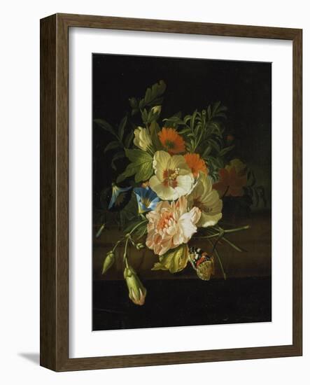 Still Life with Flowers and Butterfly-Rachel Ruysch-Framed Giclee Print