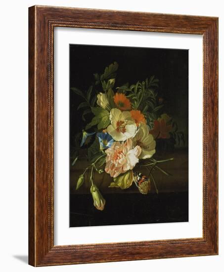 Still Life with Flowers and Butterfly-Rachel Ruysch-Framed Giclee Print