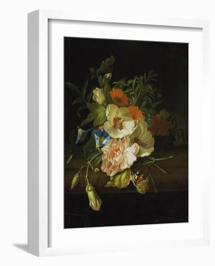 Still Life with Flowers and Butterfly-Rachel Ruysch-Framed Giclee Print