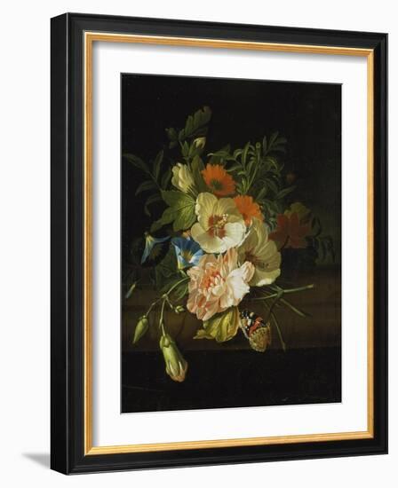 Still Life with Flowers and Butterfly-Rachel Ruysch-Framed Giclee Print