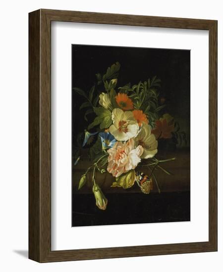 Still Life with Flowers and Butterfly-Rachel Ruysch-Framed Giclee Print