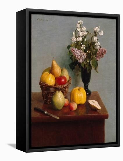 Still Life with Flowers and Fruit, 1866-Ignace Henri Jean Fantin-Latour-Framed Premier Image Canvas