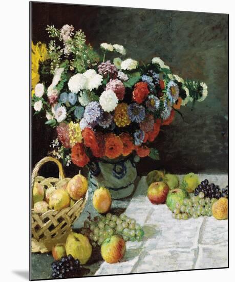 Still Life with Flowers and Fruit, 1869-Claude Monet-Mounted Premium Giclee Print