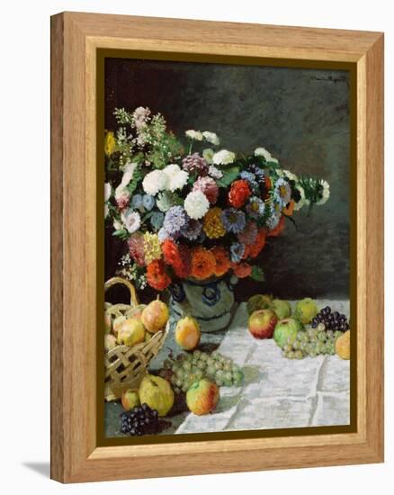 Still Life with Flowers and Fruit, 1869-Claude Monet-Framed Premier Image Canvas