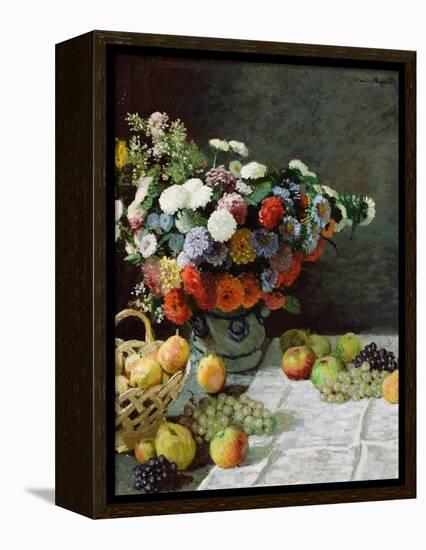 Still Life with Flowers and Fruit, 1869-Claude Monet-Framed Premier Image Canvas