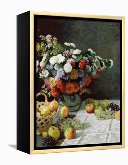 Still Life with Flowers and Fruit, 1869-Claude Monet-Framed Premier Image Canvas