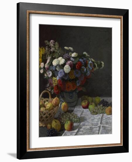 Still Life with Flowers and Fruit, 1869-Claude Monet-Framed Giclee Print