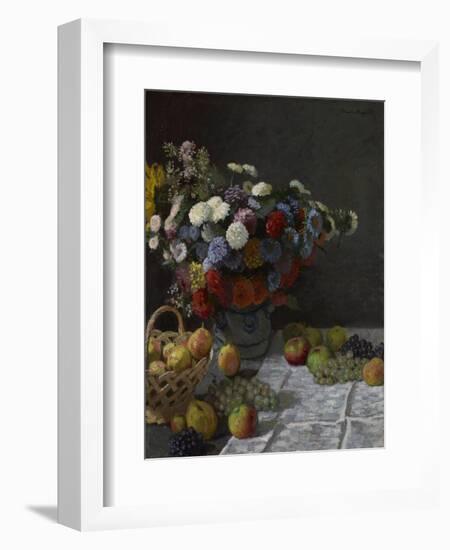 Still Life with Flowers and Fruit, 1869-Claude Monet-Framed Giclee Print