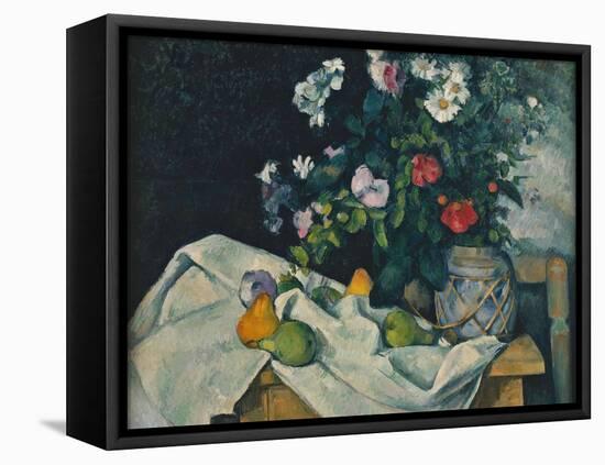 Still Life with Flowers and Fruit, 1889-1890-Paul Cézanne-Framed Premier Image Canvas