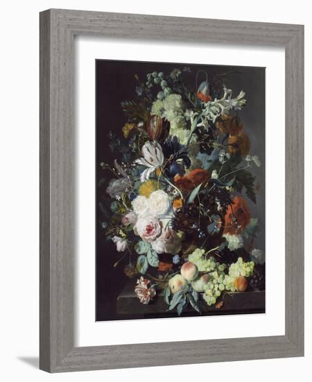 Still Life with Flowers and Fruit, c.1715-Jan van Huysum-Framed Giclee Print
