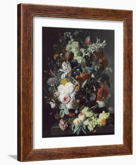 Still Life with Flowers and Fruit, c.1715-Jan van Huysum-Framed Giclee Print