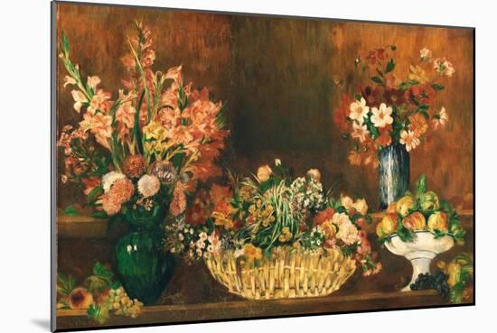 Still Life with Flowers and Fruit, C.1890 (Oil on Canvas)-Pierre Auguste Renoir-Mounted Giclee Print