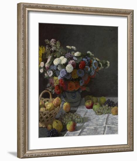 Still Life with Flowers and Fruit-Claude Monet-Framed Art Print