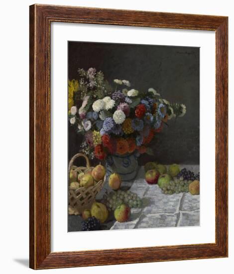 Still Life with Flowers and Fruit-Claude Monet-Framed Art Print