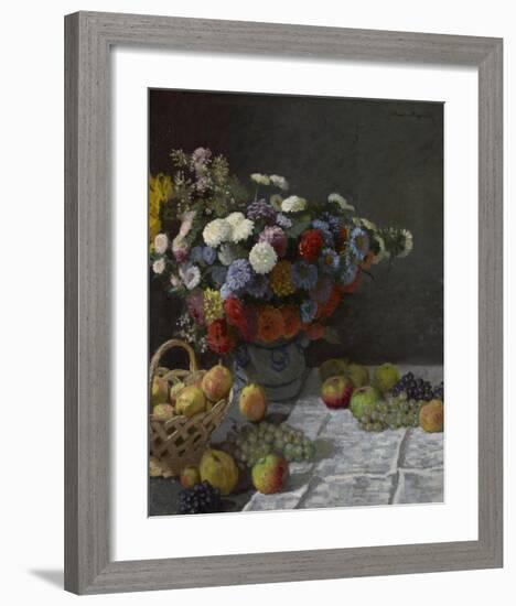 Still Life with Flowers and Fruit-Claude Monet-Framed Art Print