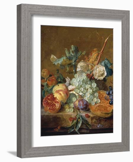 Still Life with Flowers and Fruit-Jan van Huysum-Framed Giclee Print