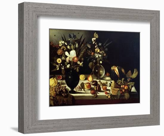 Still Life with Flowers and Fruit-Caravaggio-Framed Giclee Print