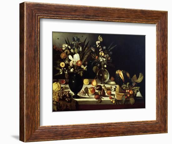 Still Life with Flowers and Fruit-Caravaggio-Framed Giclee Print