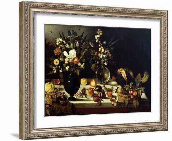 Still Life with Flowers and Fruit-Caravaggio-Framed Giclee Print