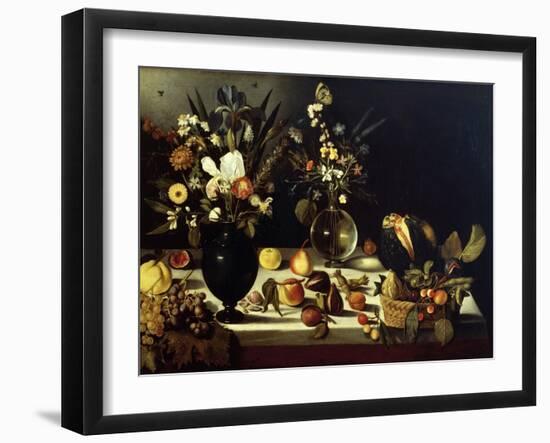 Still Life with Flowers and Fruit-Caravaggio-Framed Giclee Print