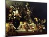 Still Life with Flowers and Fruit-Caravaggio-Mounted Giclee Print