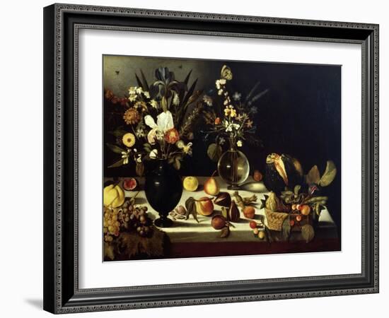 Still Life with Flowers and Fruit-Caravaggio-Framed Giclee Print