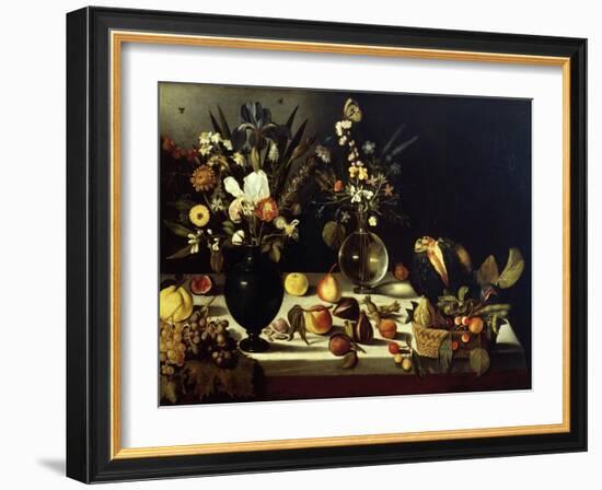 Still Life with Flowers and Fruit-Caravaggio-Framed Giclee Print