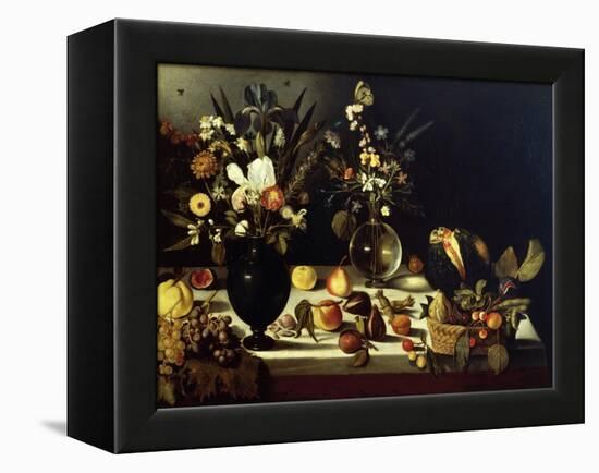 Still Life with Flowers and Fruit-Caravaggio-Framed Premier Image Canvas