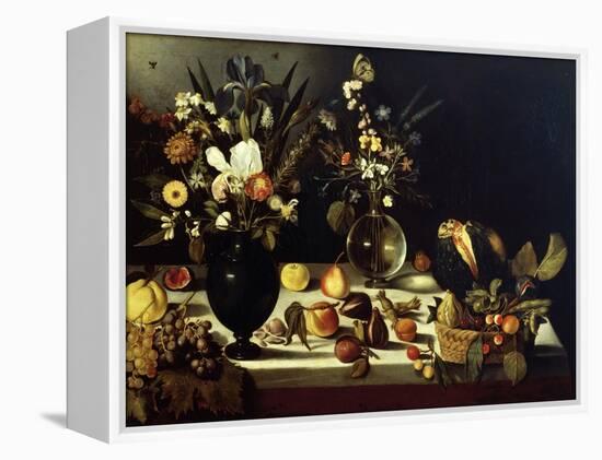 Still Life with Flowers and Fruit-Caravaggio-Framed Premier Image Canvas