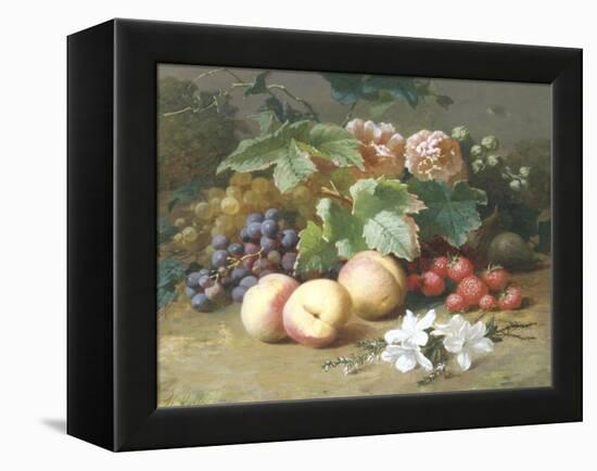 Still Life with Flowers and Fruit-Henri Robbe-Framed Premier Image Canvas