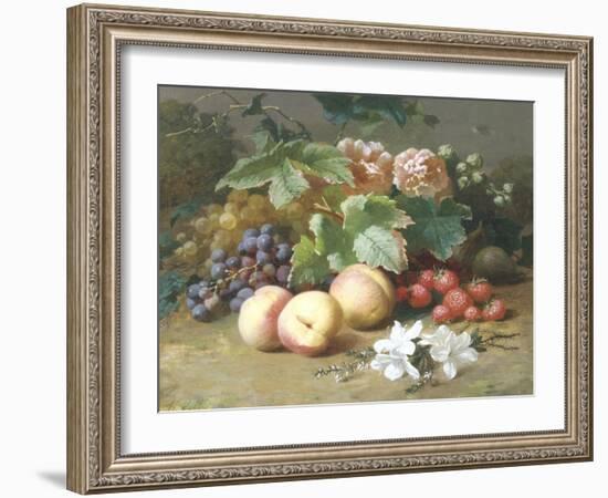 Still Life with Flowers and Fruit-Henri Robbe-Framed Giclee Print