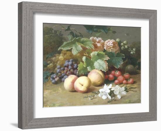 Still Life with Flowers and Fruit-Henri Robbe-Framed Giclee Print