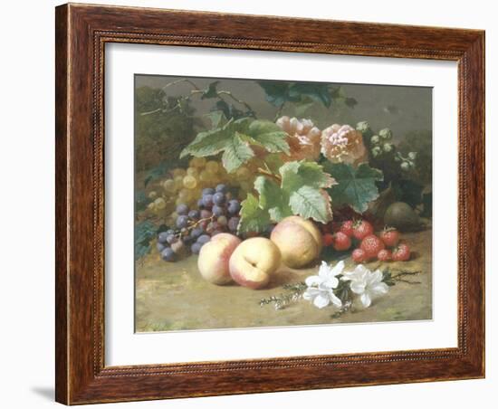 Still Life with Flowers and Fruit-Henri Robbe-Framed Giclee Print