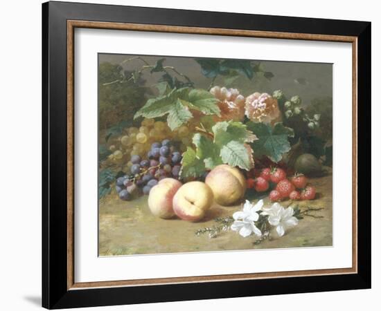 Still Life with Flowers and Fruit-Henri Robbe-Framed Giclee Print