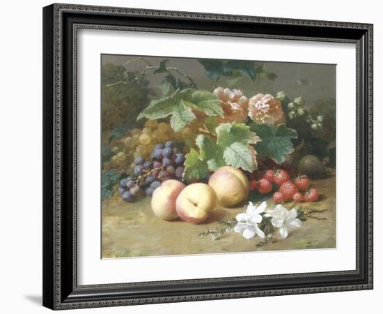 Still Life with Flowers and Fruit-Henri Robbe-Framed Giclee Print