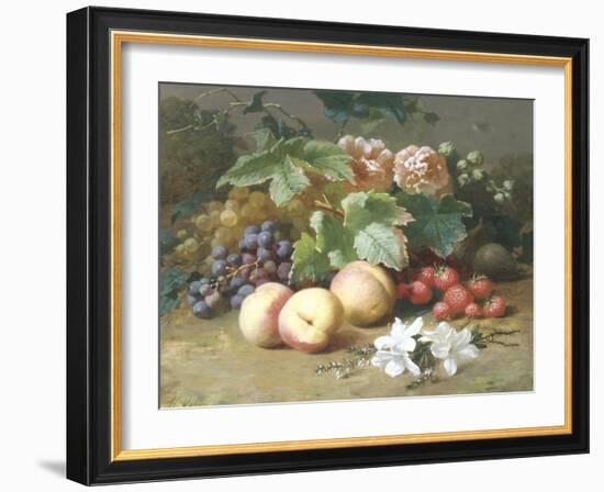 Still Life with Flowers and Fruit-Henri Robbe-Framed Giclee Print