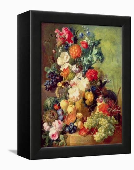 Still Life with Flowers and Fruit-Jan van Os-Framed Premier Image Canvas