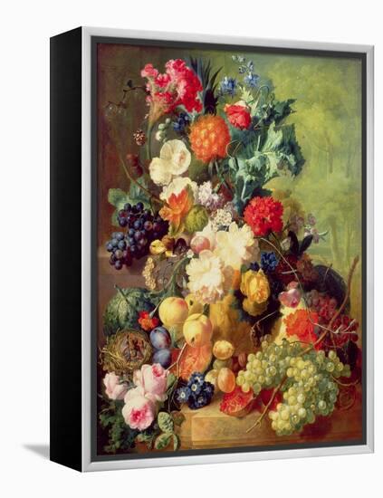 Still Life with Flowers and Fruit-Jan van Os-Framed Premier Image Canvas