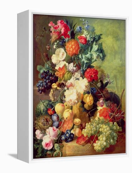 Still Life with Flowers and Fruit-Jan van Os-Framed Premier Image Canvas