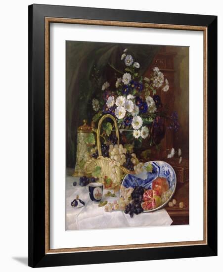 Still Life with Flowers and Fruit-Eugene Henri Cauchois-Framed Giclee Print