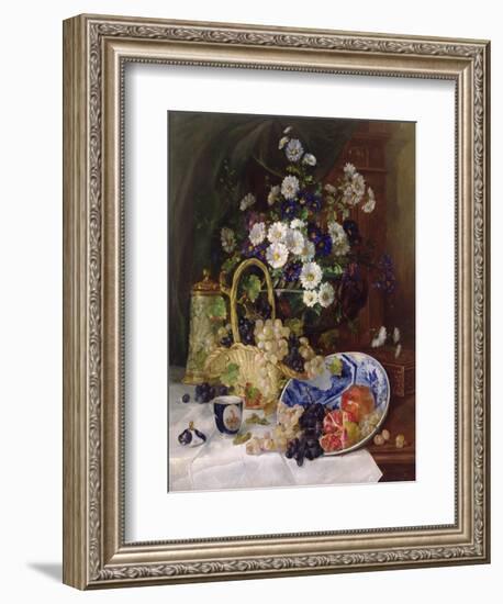 Still Life with Flowers and Fruit-Eugene Henri Cauchois-Framed Giclee Print