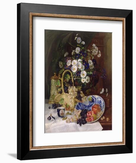 Still Life with Flowers and Fruit-Eugene Henri Cauchois-Framed Giclee Print